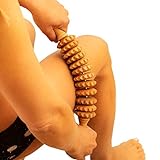Tuuli Accessories Anti Cellulite Massage Massagegerät Massageroller Roller mit Griff Oberschenkel Maderotherapie aus Holz