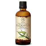 Eukalyptusöl Ätherisch 100ml - Reines Natürliche Eukalyptus Öl - Eucalyptus Globulus - Besten für Sauna - Inhalieren - Aroma Diffuser - Duftlampe - Essenzielles Eukalyptusöl